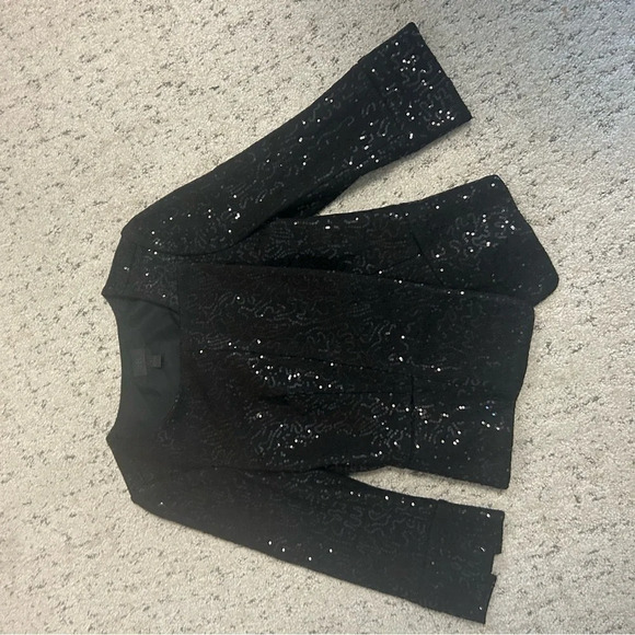 BR black  label Banana Republic sequin moto worn once size 4 beautiful - Picture 8 of 13